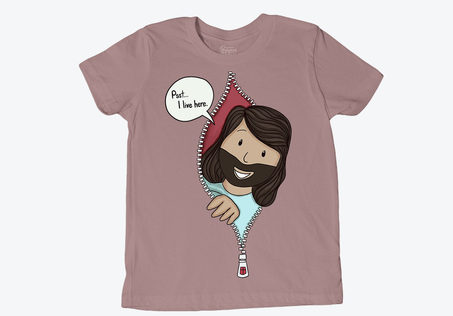 Jesus Lives Here Tee Youth - Mauve
