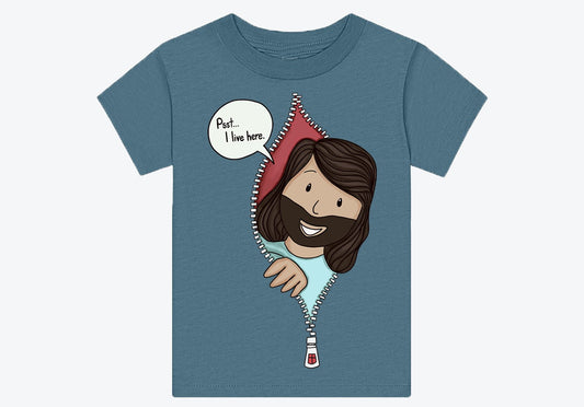 Jesus Lives Here Tee Toddler - Deep Teal